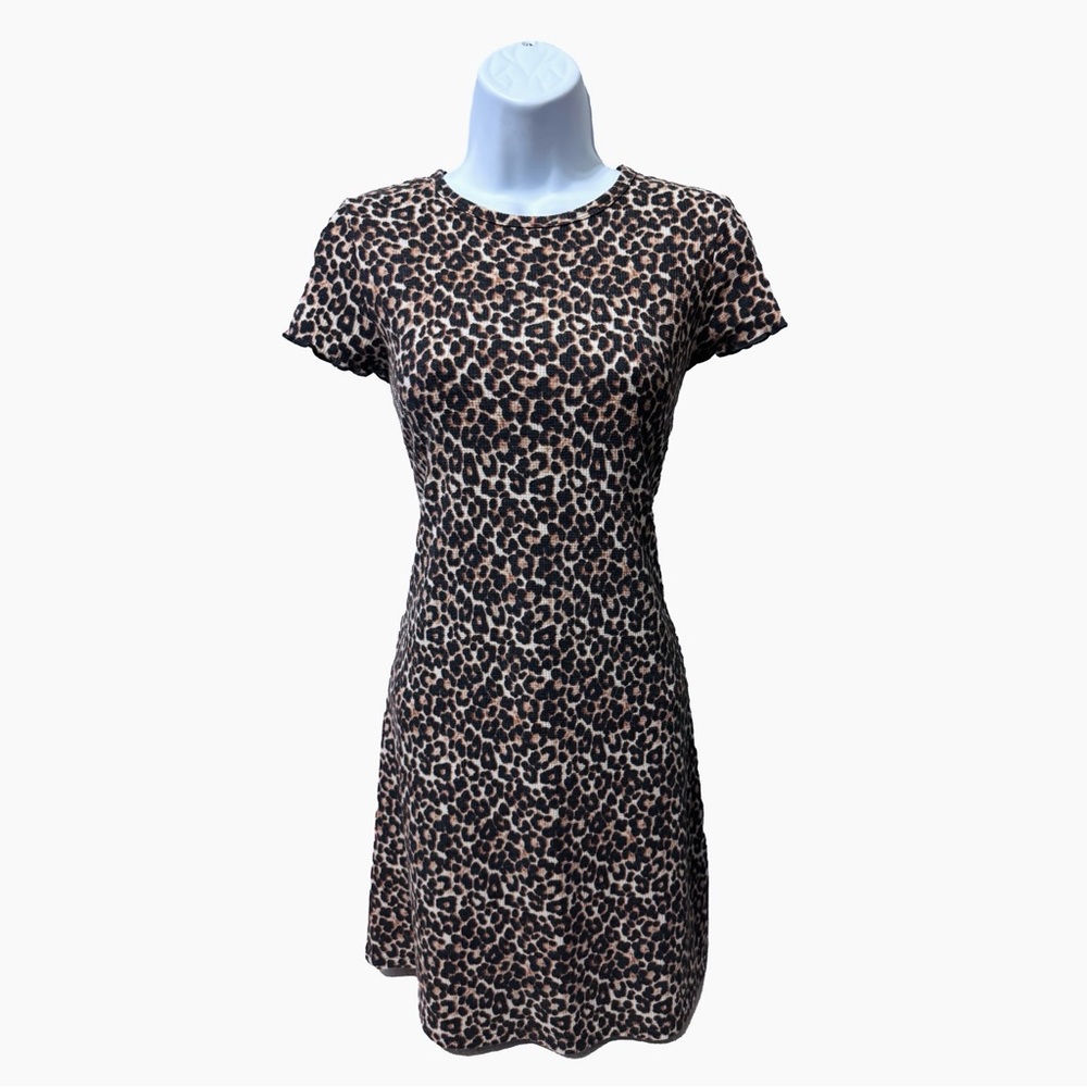 American Eagle Outfitters Black and White Animal Print Mini Dress